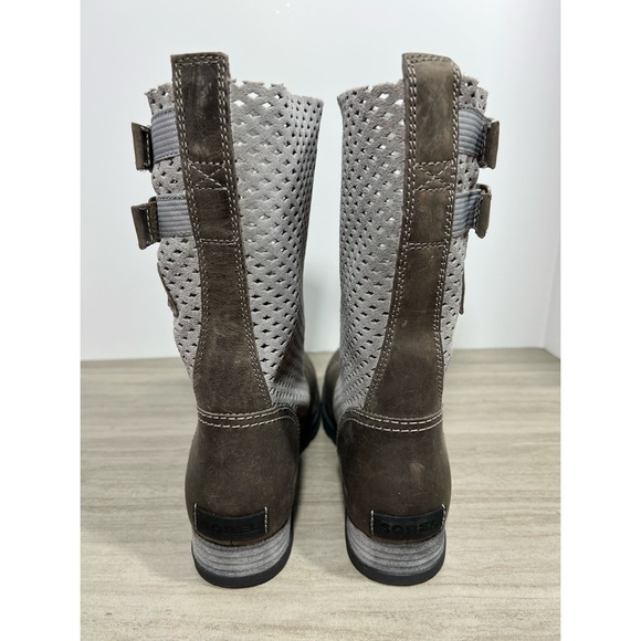 Sorel Major Pull On Boot Brown Leather Perforated Womens Sz 8 - Picture 4 of 9